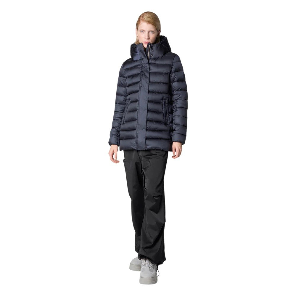 Save The Duck Lightweight Blue Quilted High Collar Coat