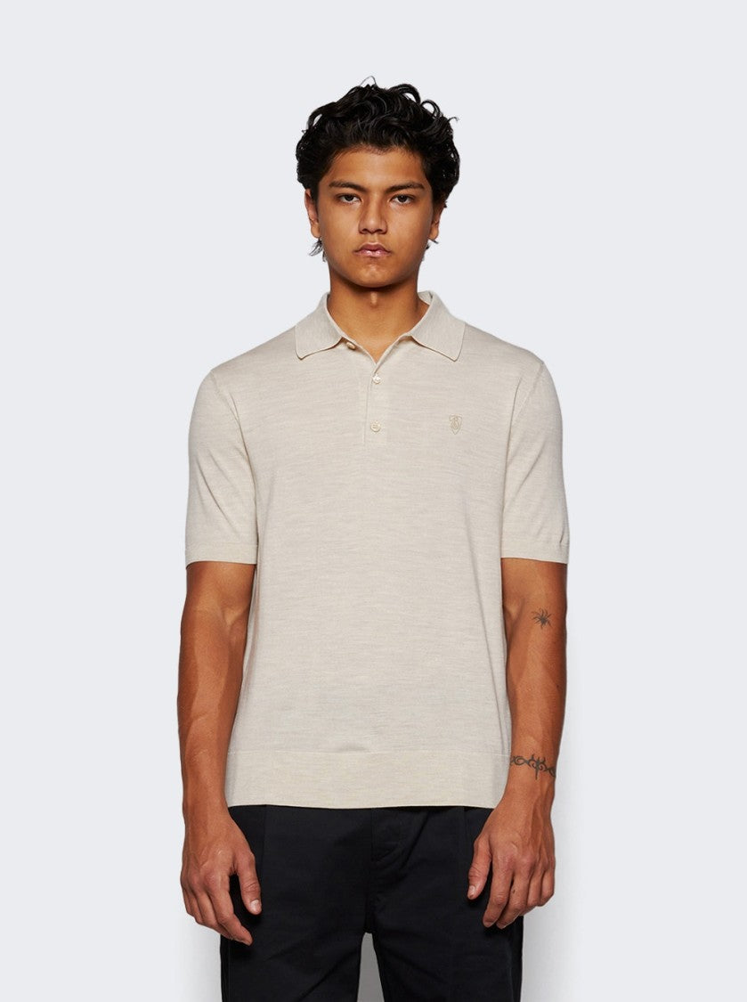 Burberry Wool Polo Shirt Nutmeg