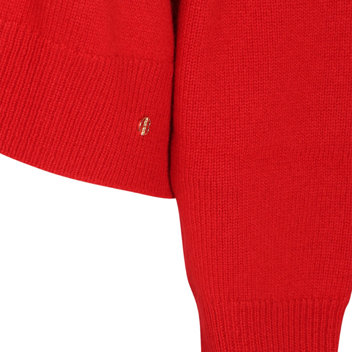 Anine Bing Vibrant Red V-Neck Sweater With Ribbed Cuffs