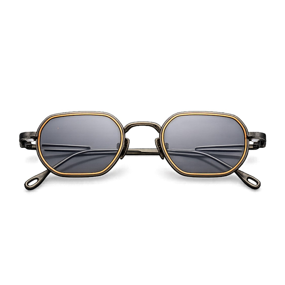 Capote Eyewear Black Orange C003 Paper Clip Octagonal Sunglasses