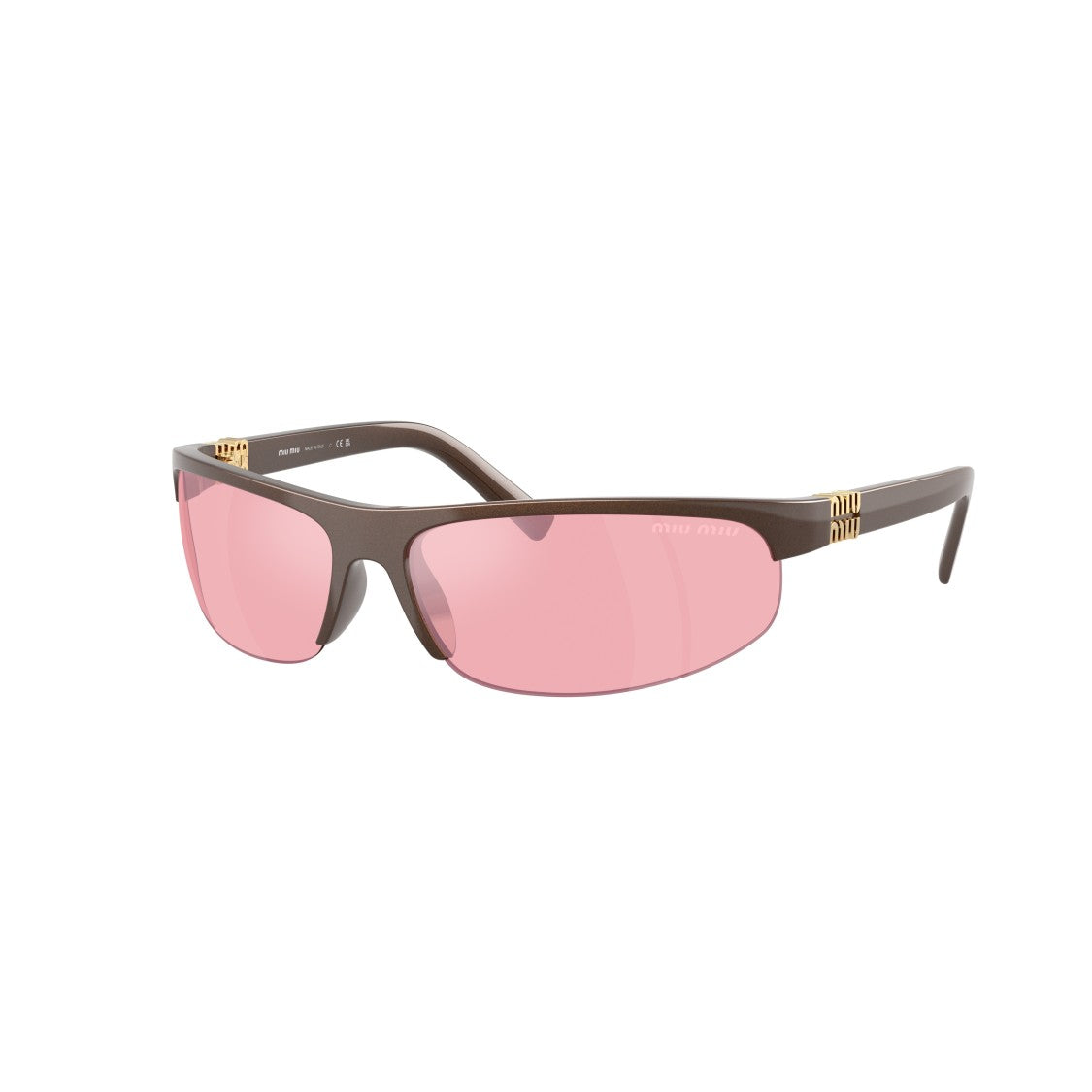 Miu Miu 0Mu A02s Rectangular Brown Sunglasses