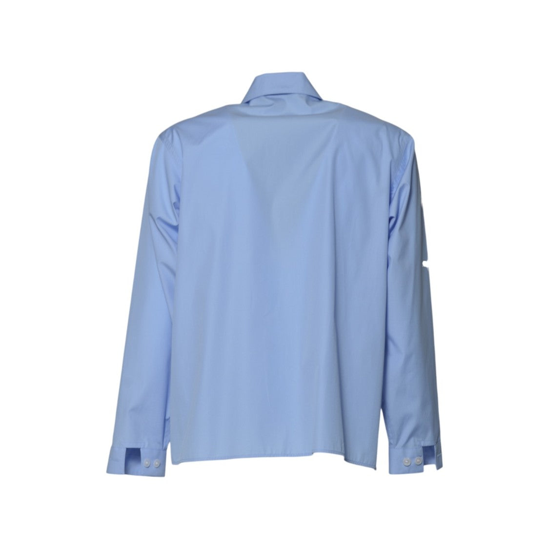 Marni Light Blue Organic Poplin Zip-Up Shirt