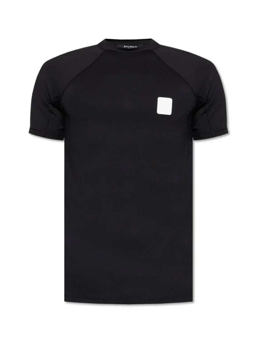 Balmain Raglan Logo Patch T-Shirt