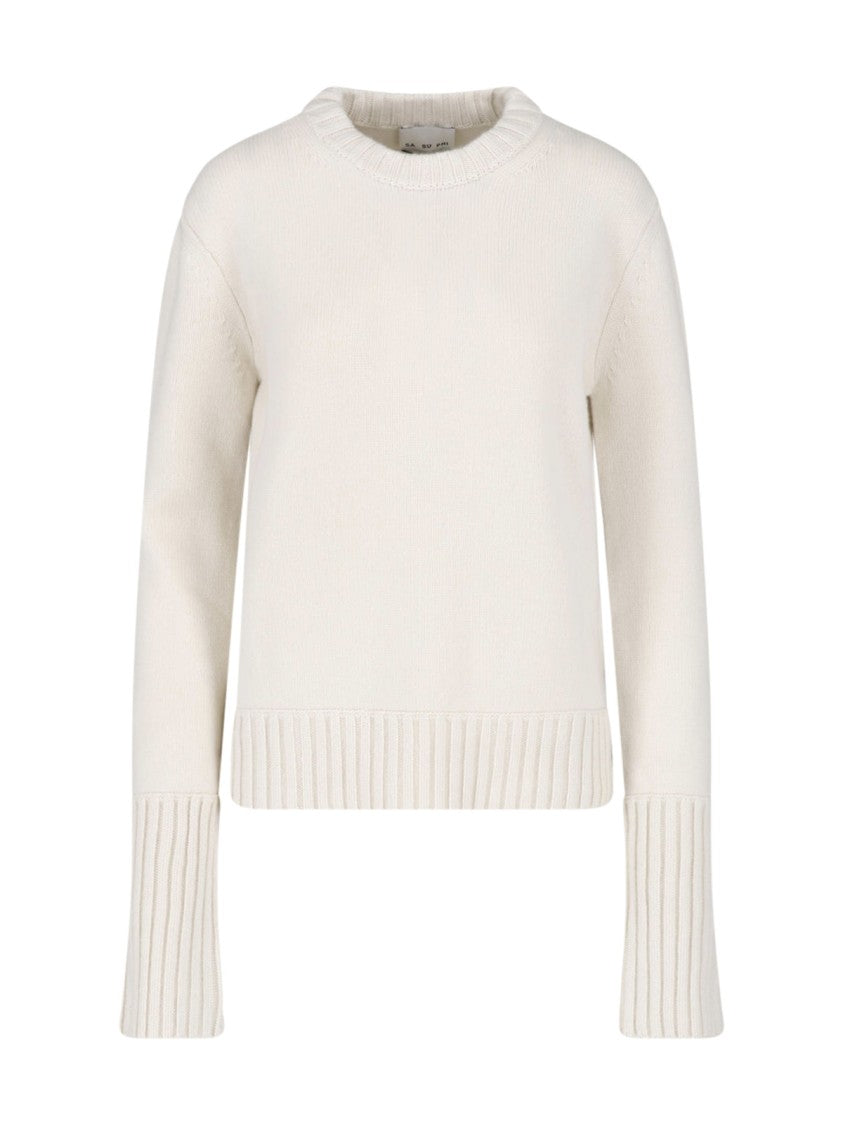 Sa Su Phi Cream Crewneck Cashmere Sweater