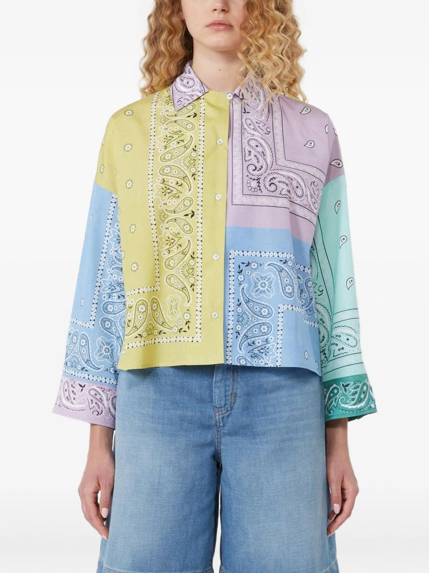Max Mara Patchwork Cropped Jacket With Classic Collar