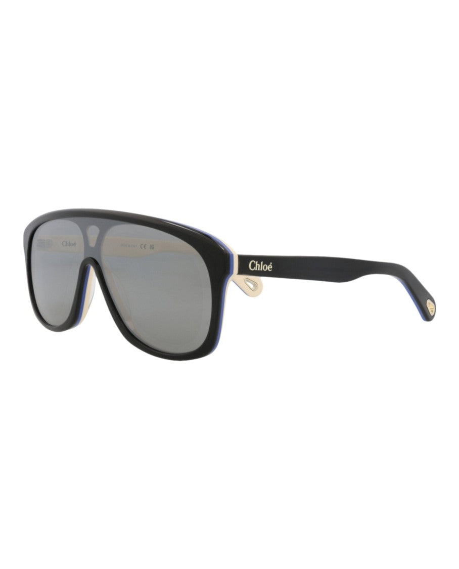 Chloé Aviator-Frame Recycled Acetate Sunglasses With Gold Logo Detail
