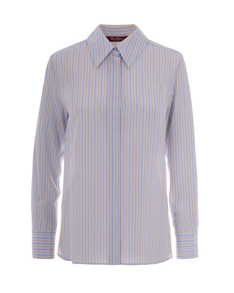 Max Mara Light Blue Striped Shirt