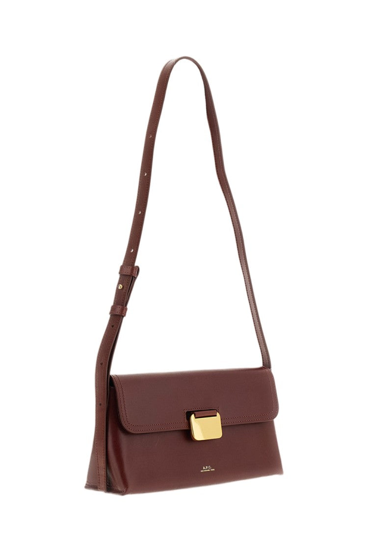 A.P.C. Structured Smooth Leather Crossbody Bag With Gold-Finish Clasp