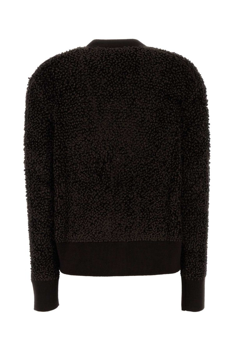 Salvatore Ferragamo Dark Brown Boucle Cardigan