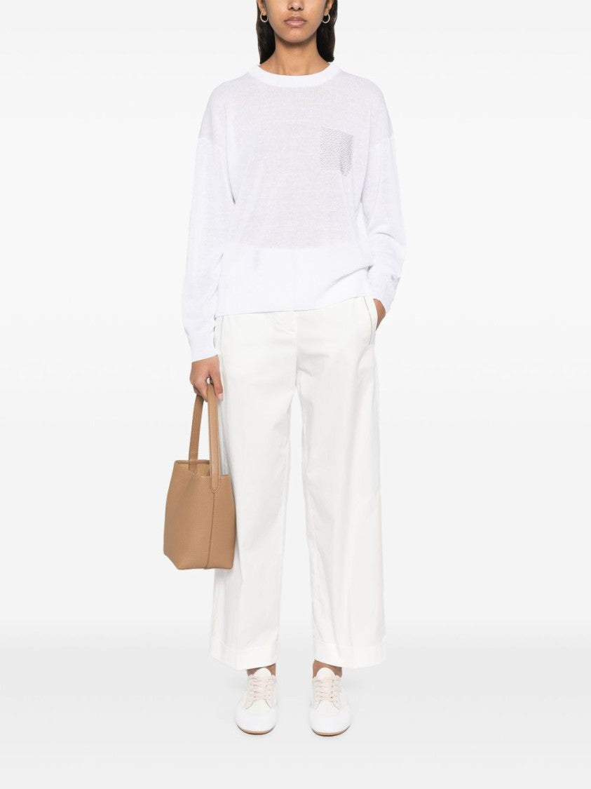 Peserico Lightweight White Knit Sweater