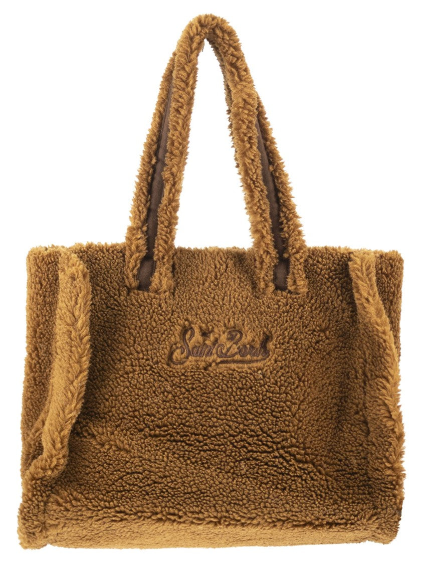 Mc2 Saint Barth Colette Teddy - Sherpa Handbag With Logo