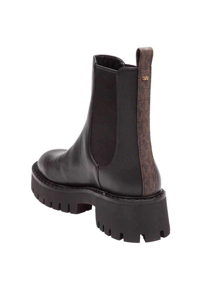 Michael Kors Asher Flat Ankle Boot In Black Leather