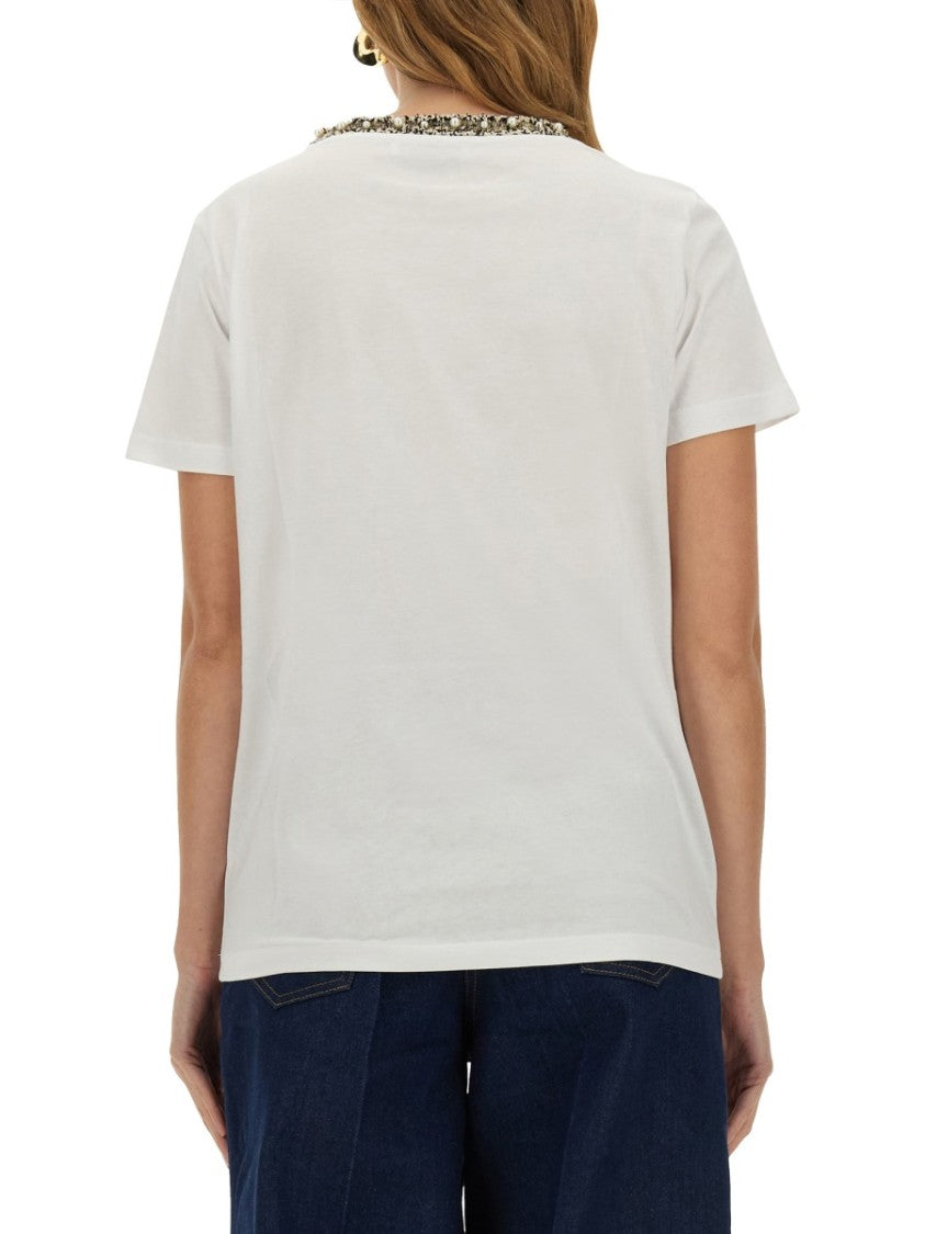 Nina Ricci T-Shirt With Embroidered Collar
