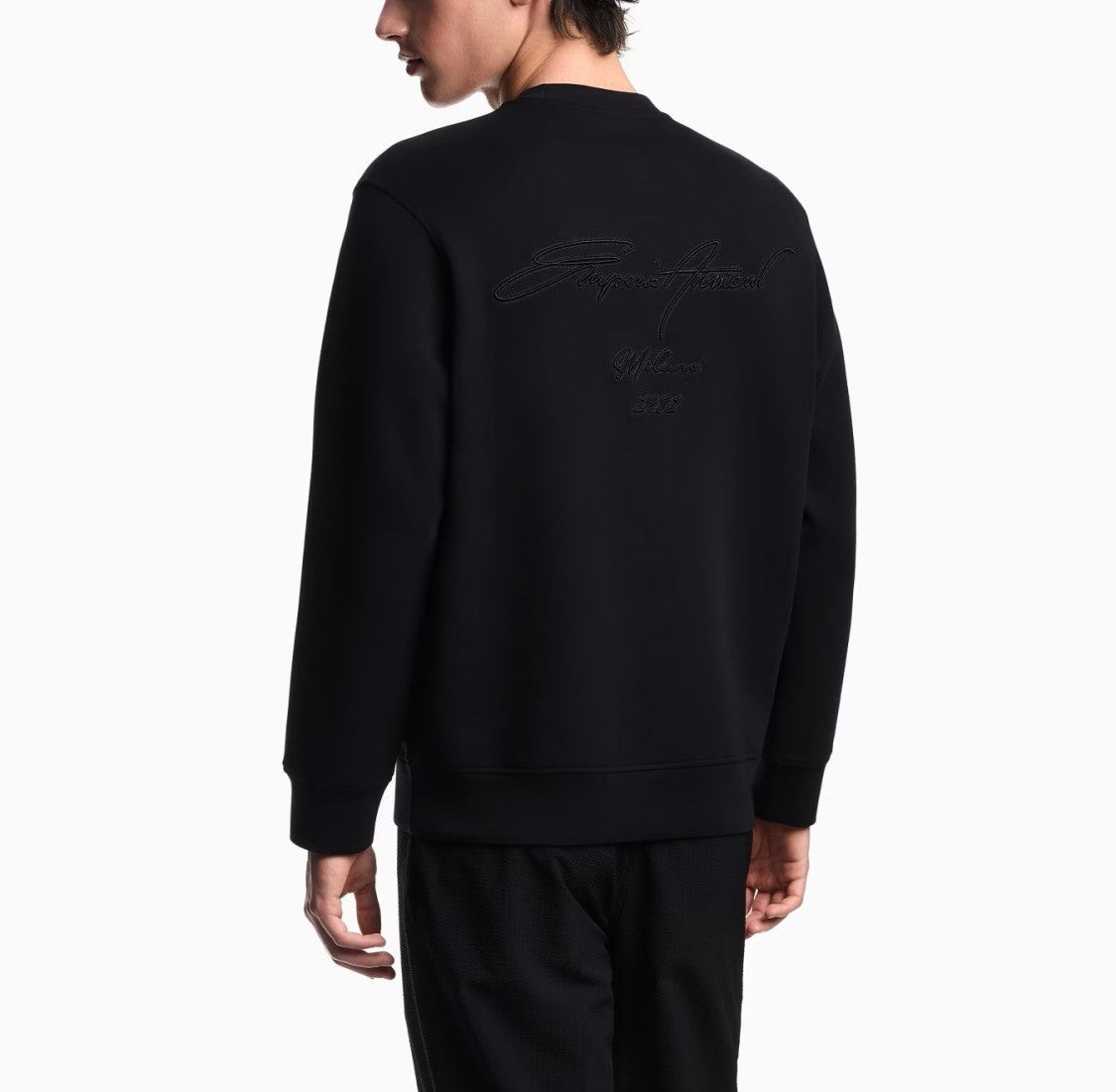Emporio Armani Classic Crew Neck Sweatshirt With Logo Embroidery