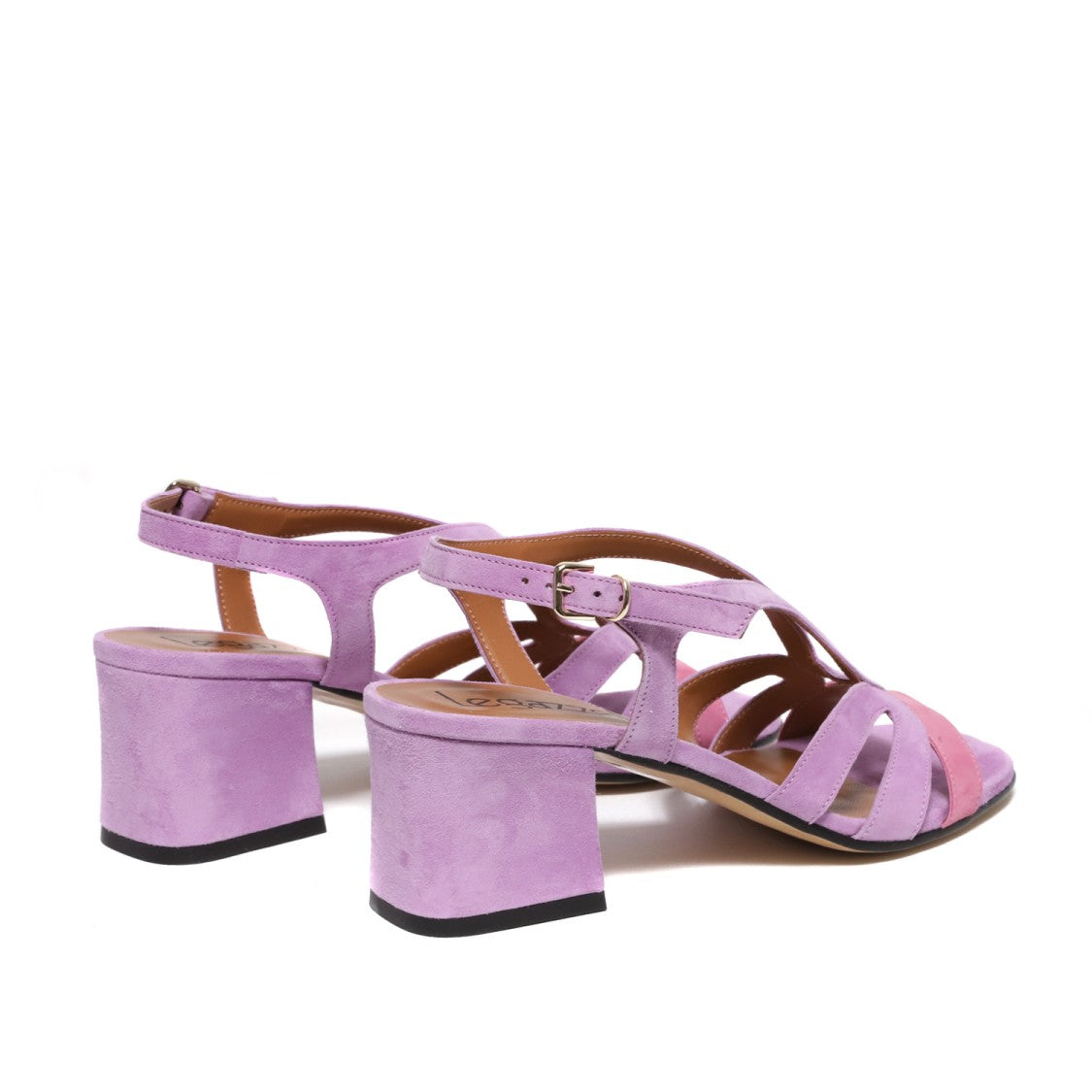 Le Gazzelle Lilac And Pink Suede Sandal