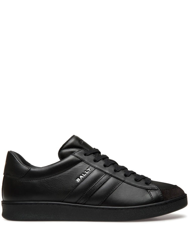 Bally Black Minimalist Low-Top Leather Sneakers