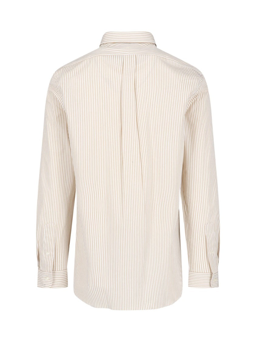 Polo Ralph Lauren Cream Striped Stretch Cotton Shirt