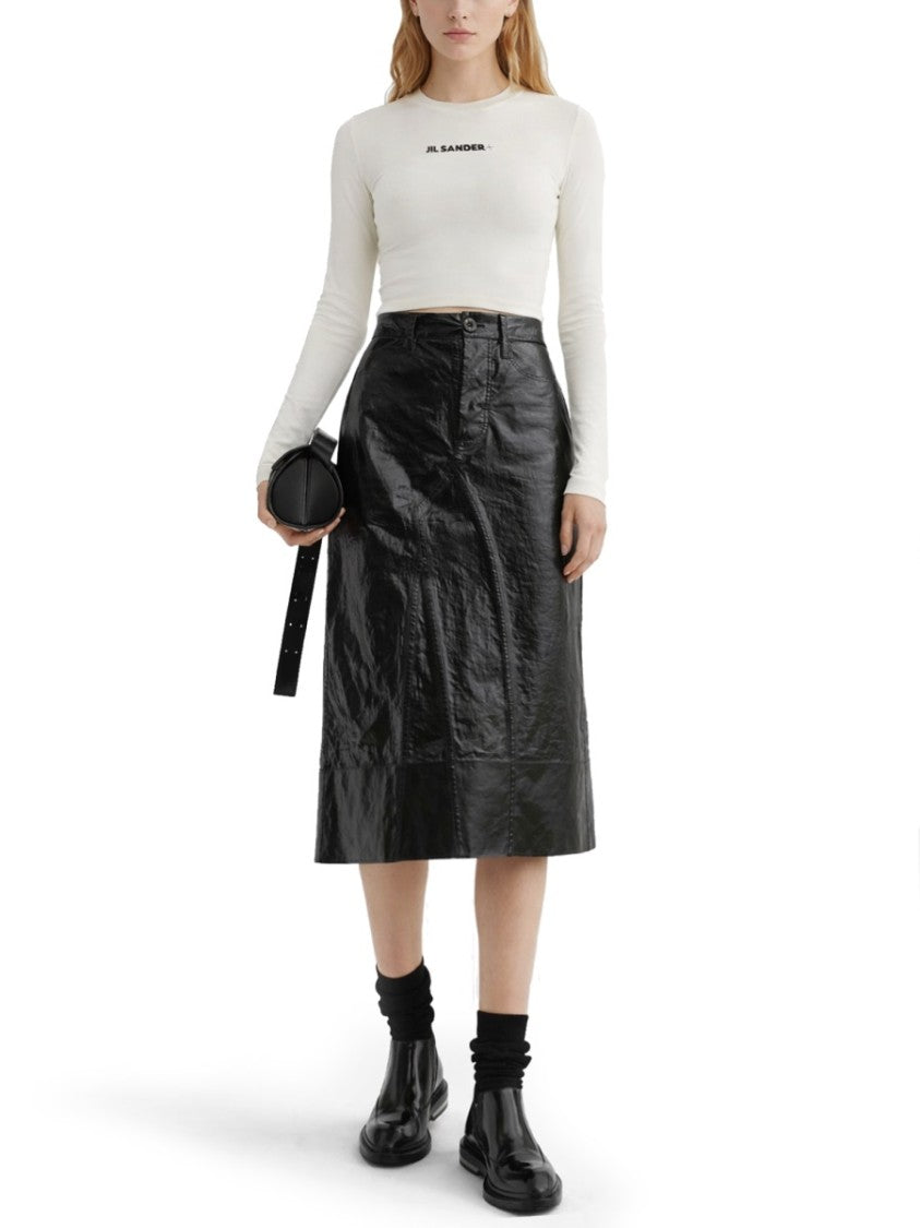 Jil Sander Fitted Cropped Polyamide-Blend Long Sleeve Top