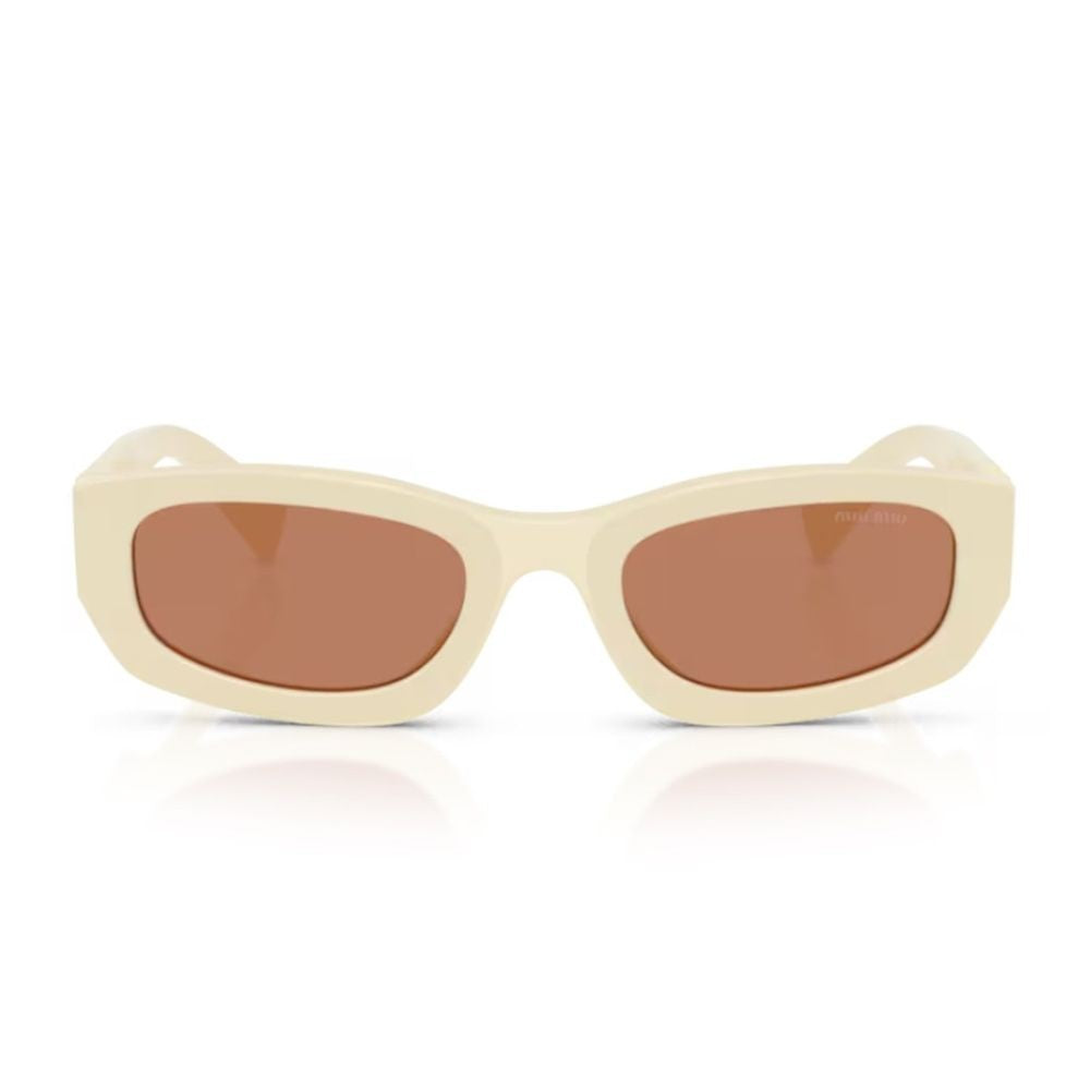 Miu Miu 0Mu B04s Miu Glimpse Rectangular Milk-White Acetate Sunglasses