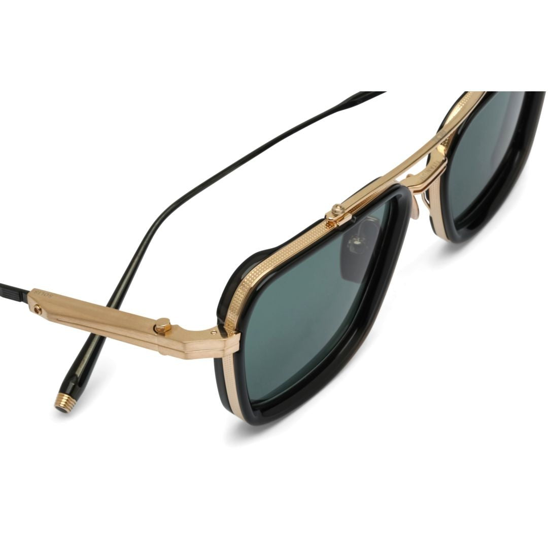 Akoni Aks-507 Bold Square Sunglasses With Gold-Tone Accents