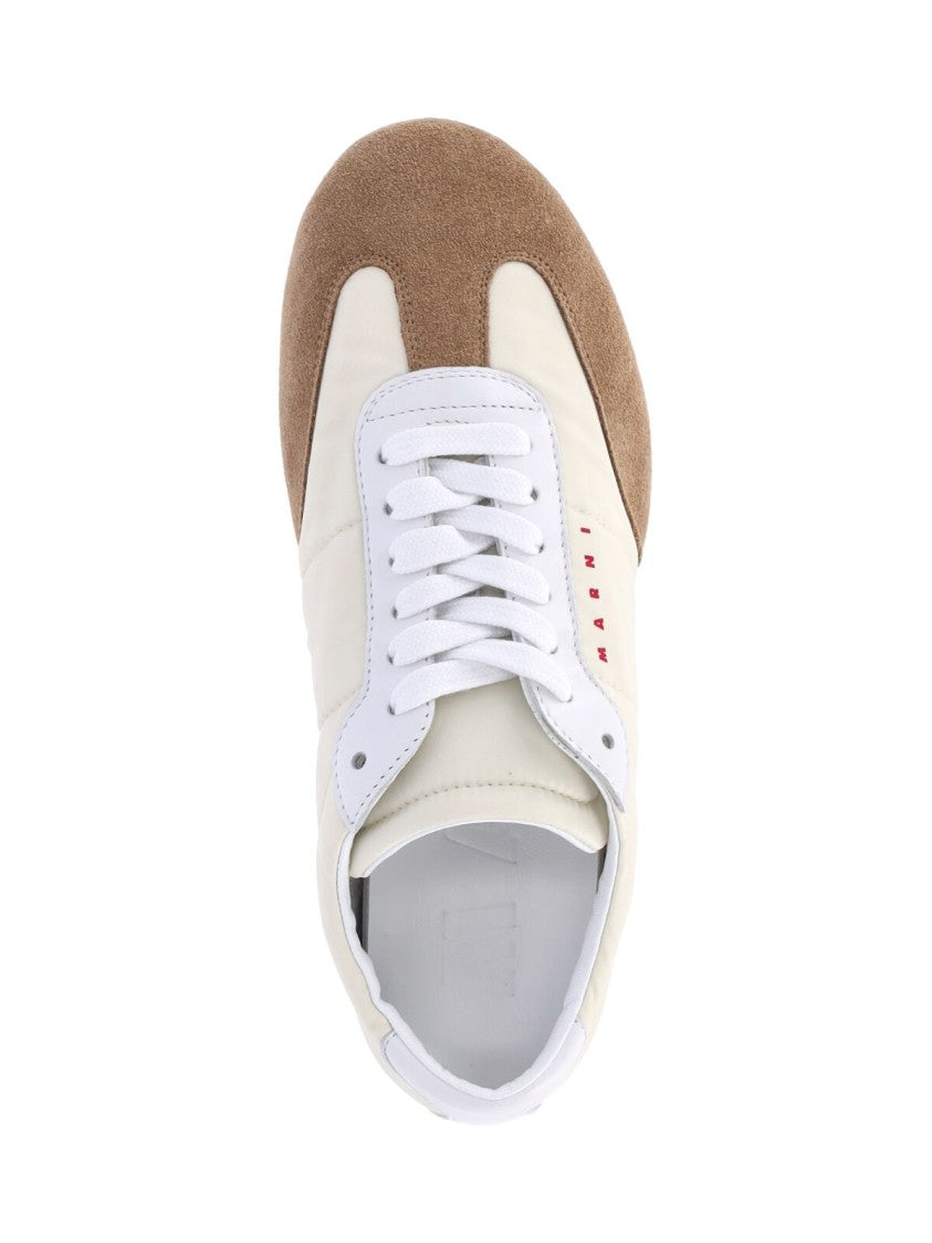 Marni White Sneakers With Suede Accents