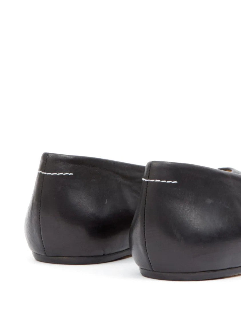 Mm6 By Maison Margiela Stitch-Out Leather Ballerina Shoes