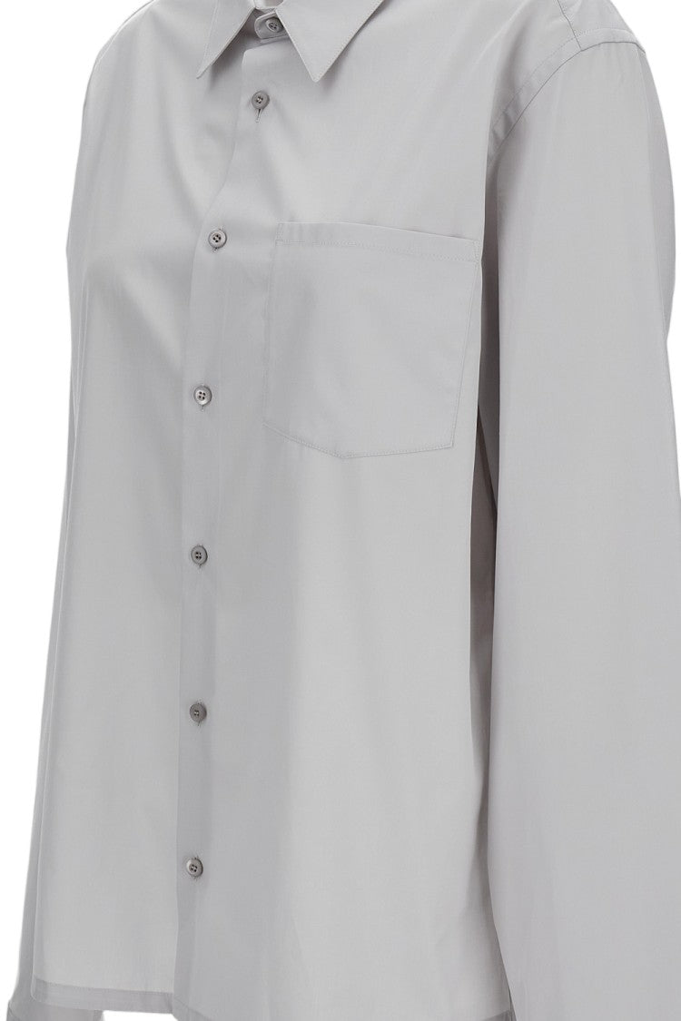 Rier Grey Boxy Cotton Poplin Shirt