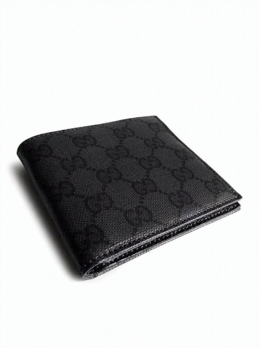 Gucci Textured Canvas Bifold Wallet With Refined Monochrome Design