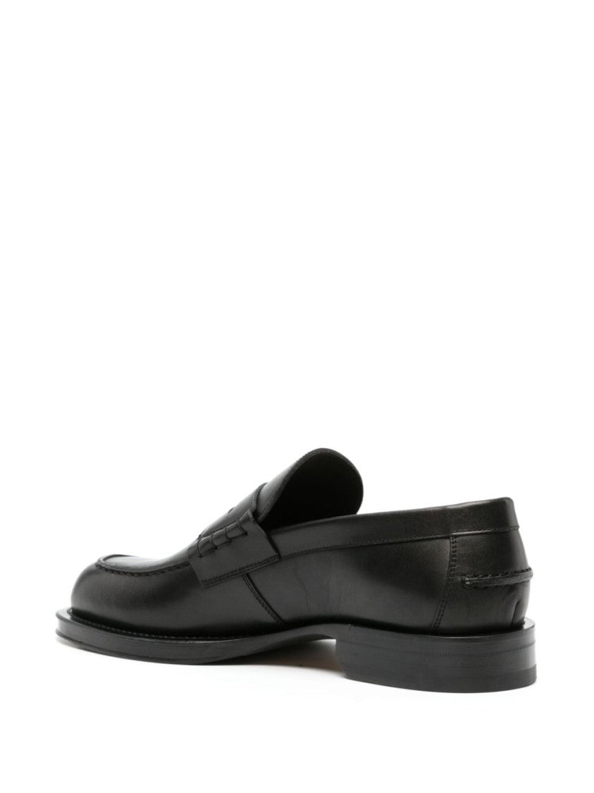 Lanvin Penny-Slot Leather Loafers