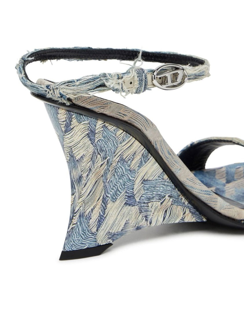 Diesel Wedge Heel Ankle Strap Sandals
