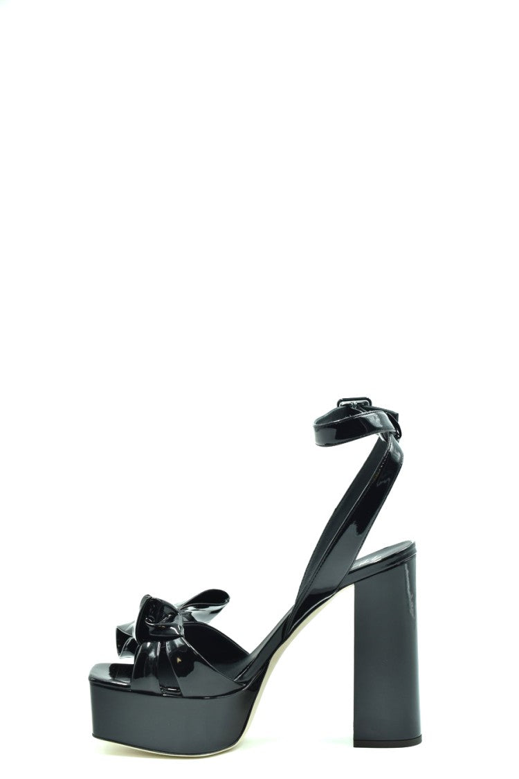 Giuseppe Zanotti Glossy Black Leather Sandals With Heel