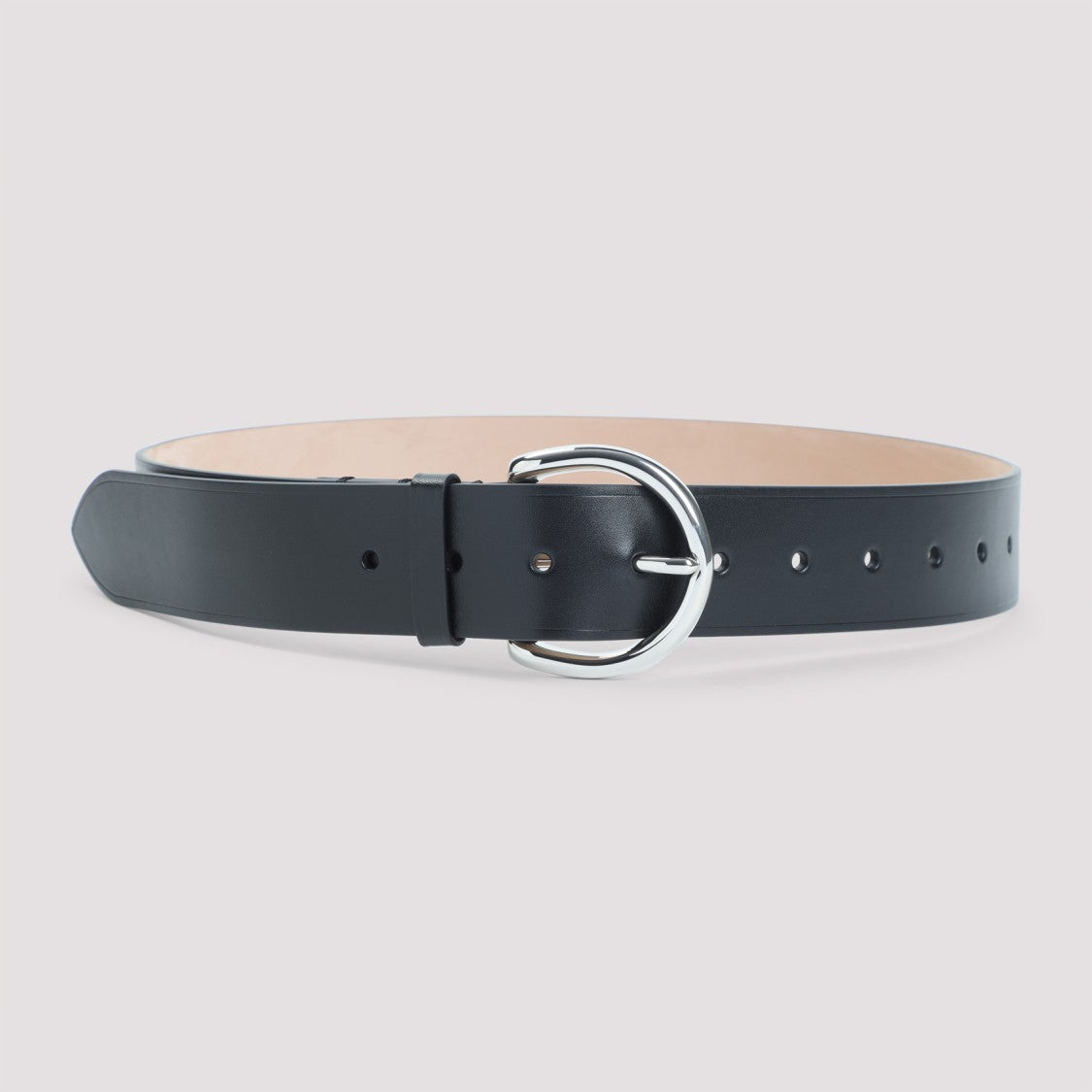 Phoebe Philo Round Buckle Black Calf Leather Belt