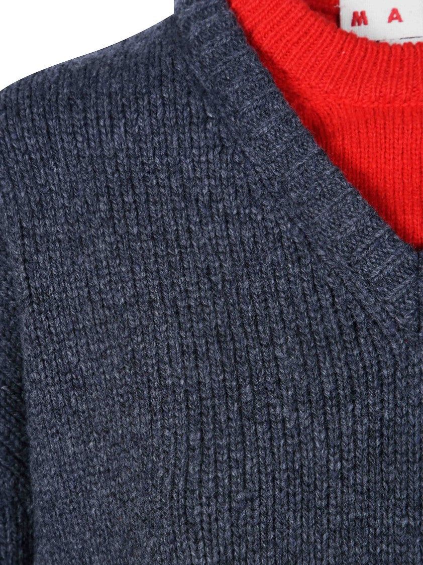 Marni Layered Round-Neck Knit Sweater