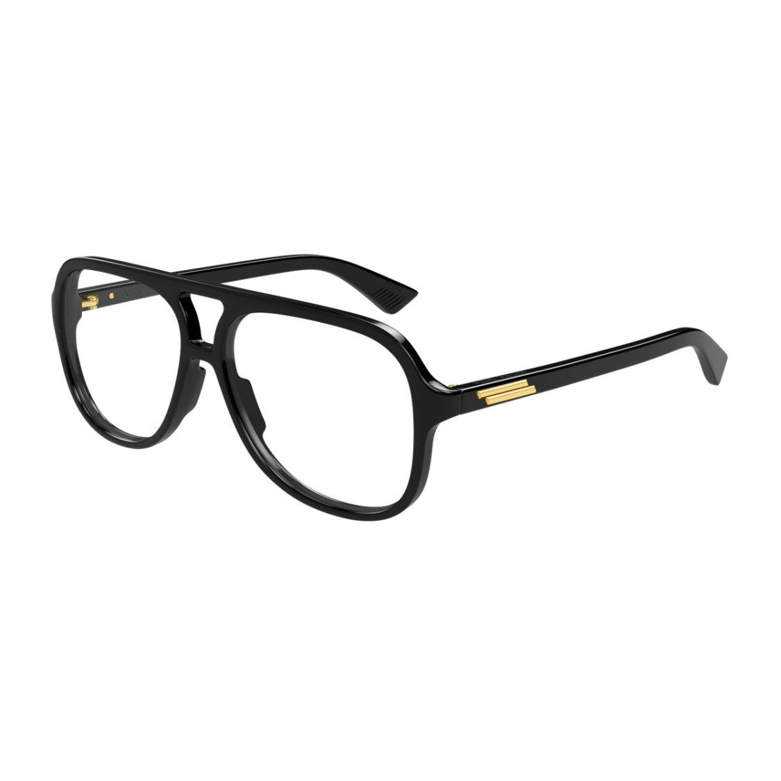 Bottega Veneta Black Ribbon Acetate Pilot Sunglasses