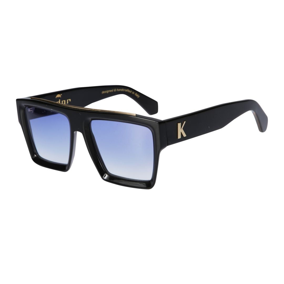 Kador Oversized Square Frame Sunglasses With Gradient Blue Lenses