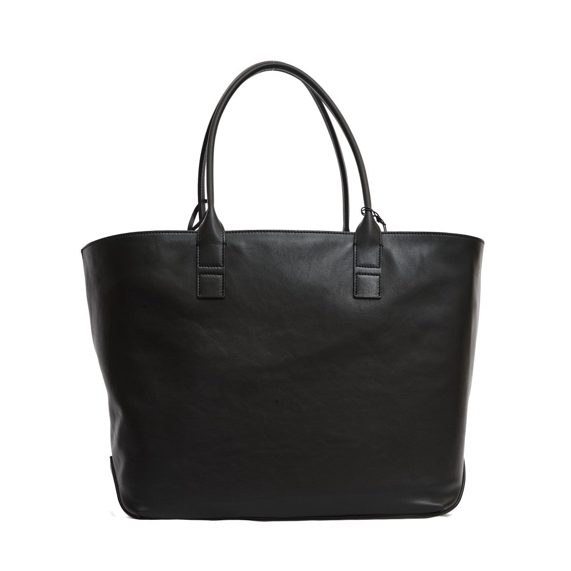 Hogan Address Medium Shopping Bag In Black Leather