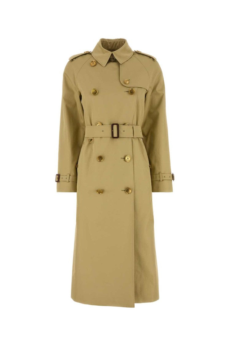 Burberry Sage Green Gabardine Waterloo Trench Coat
