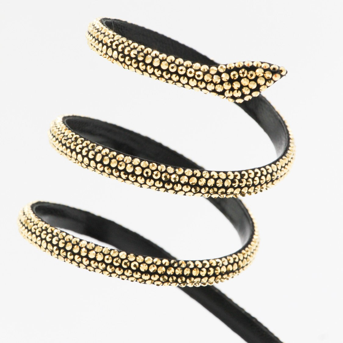 René Caovilla High-Heeled Black Sandals With Gold-Tone Studded Ankle Strap
