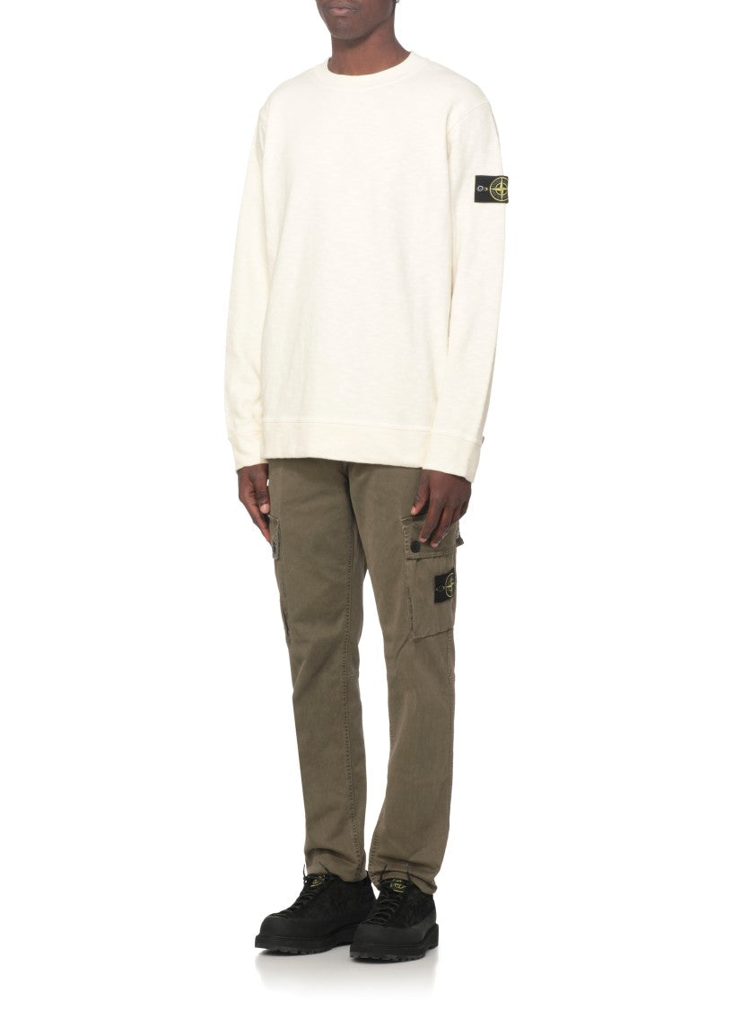 Stone Island Ivory Cotton Sweatshirt