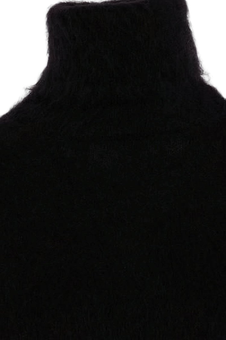 Saint Laurent Fuzzy Blend Turtleneck Sweater With Boxy Silhouette