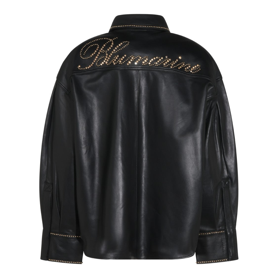 Blumarine Black Studded Leather Shirt