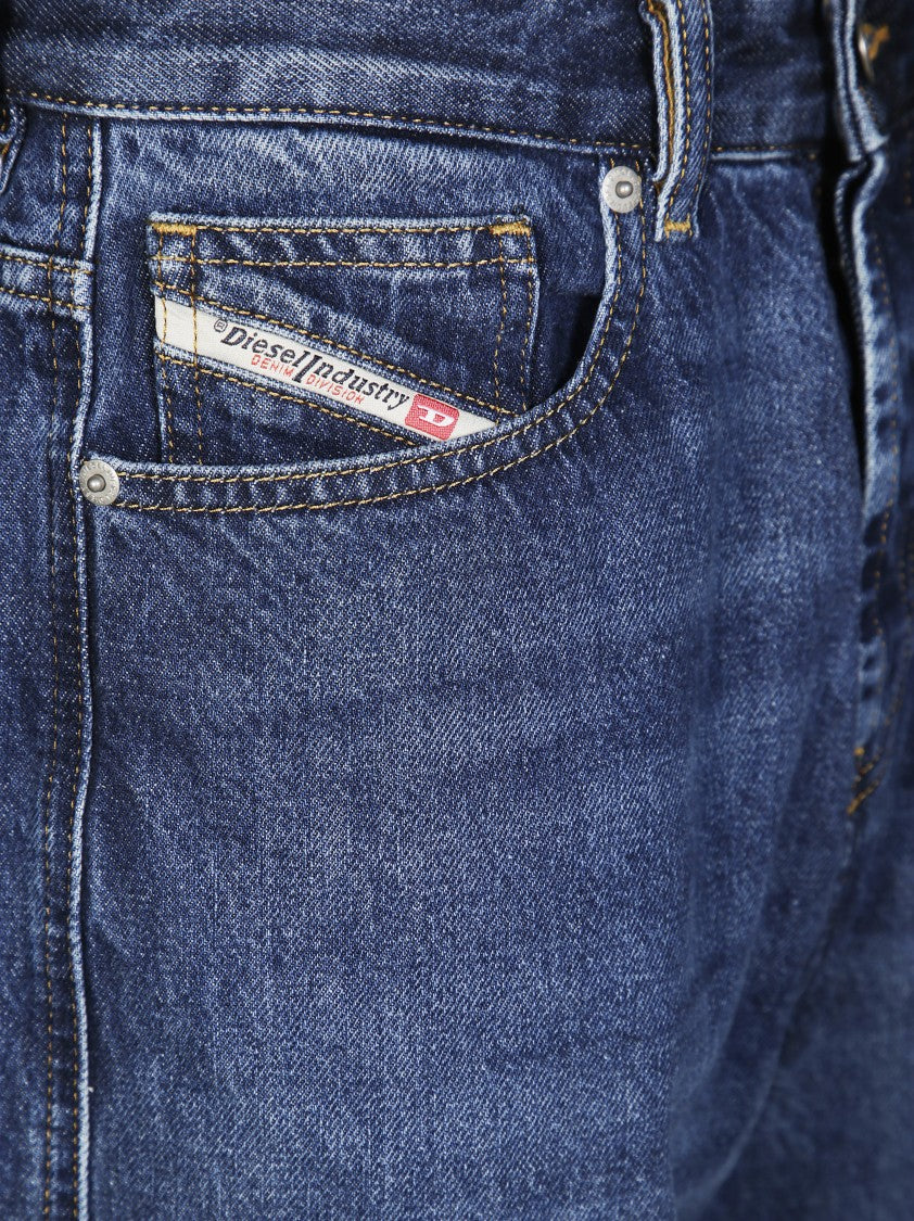 Diesel Wide-Leg High-Waist Denim Jeans With Vintage Wash