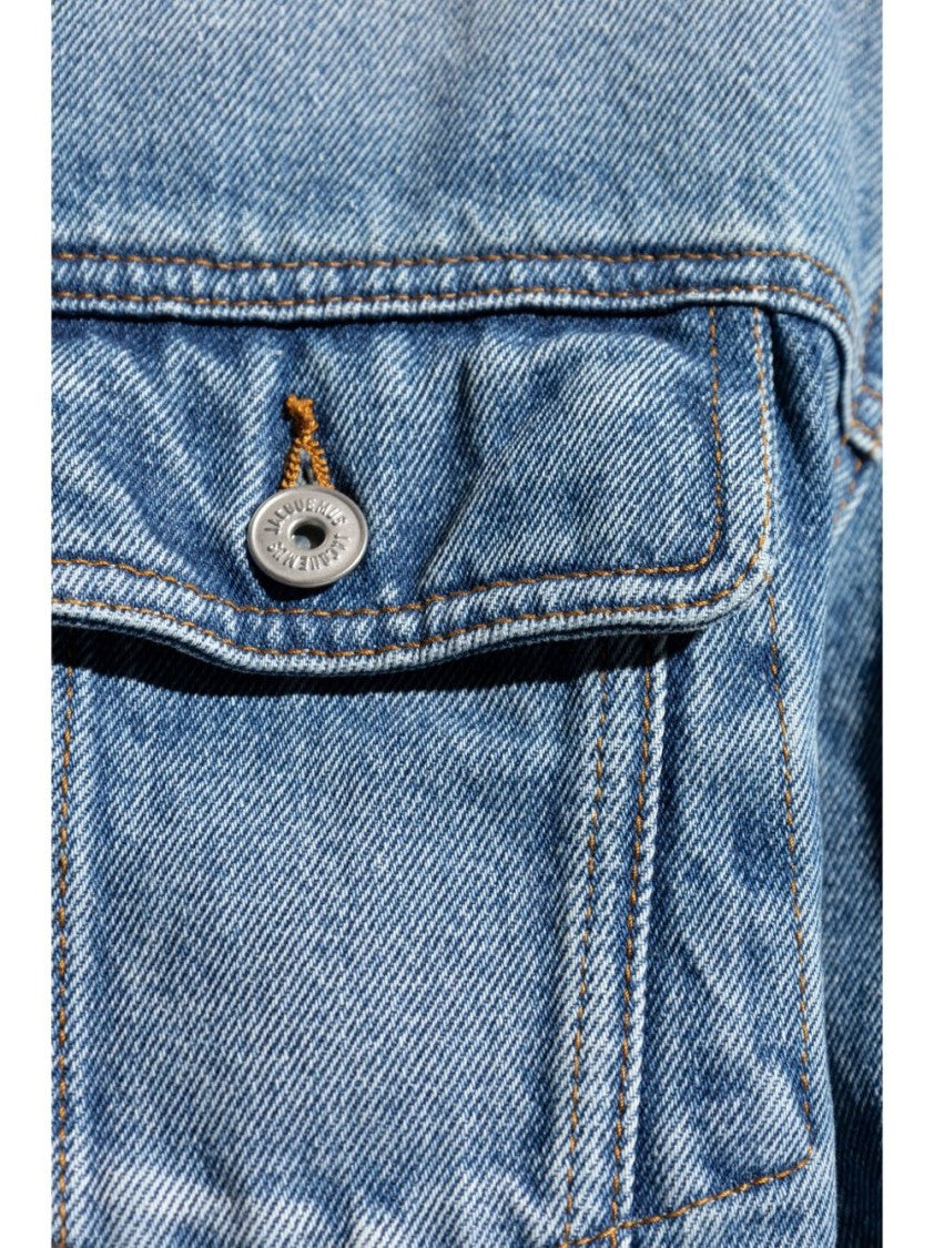 Jacquemus Medium Blue Washed Denim Flap Jacket