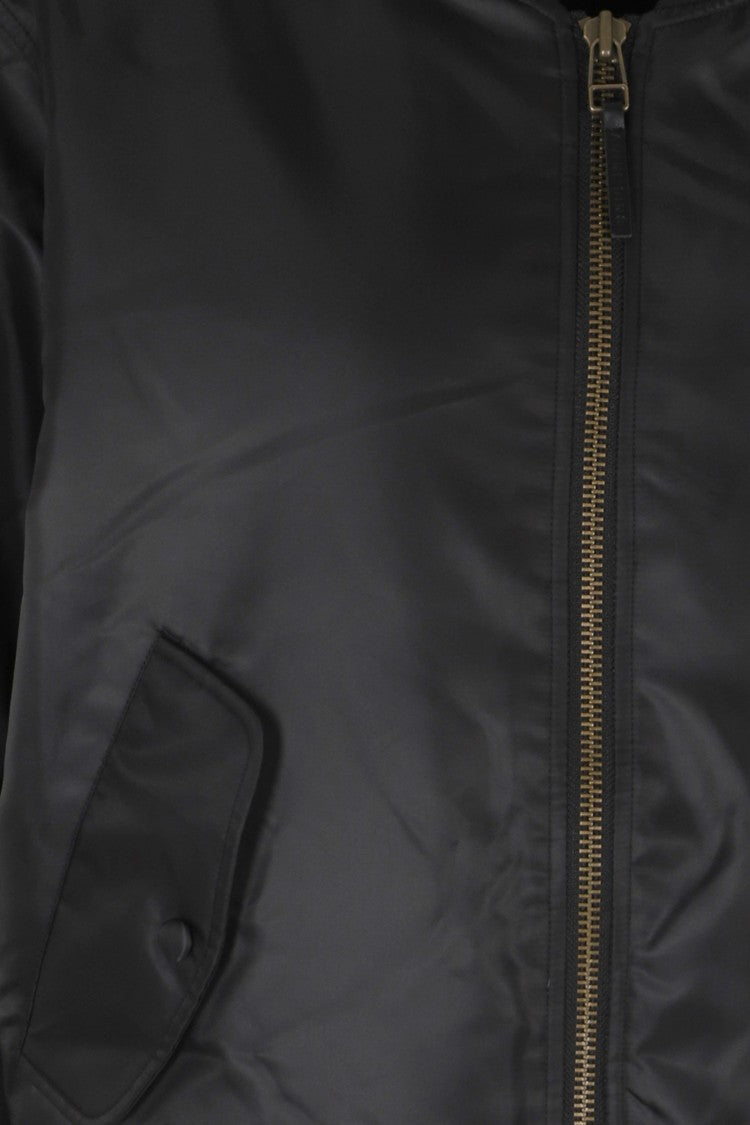 Anine Bing Leon Black Zip-Up Oversized Bomber Jacket