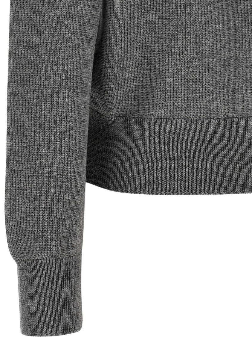 Ami Paris Quota Ami De Coeur Cropped Wool Cardigan