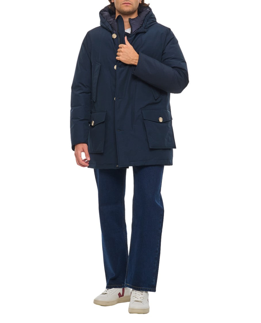 Woolrich Blue Artic Hooded Multi-Pocket Parka