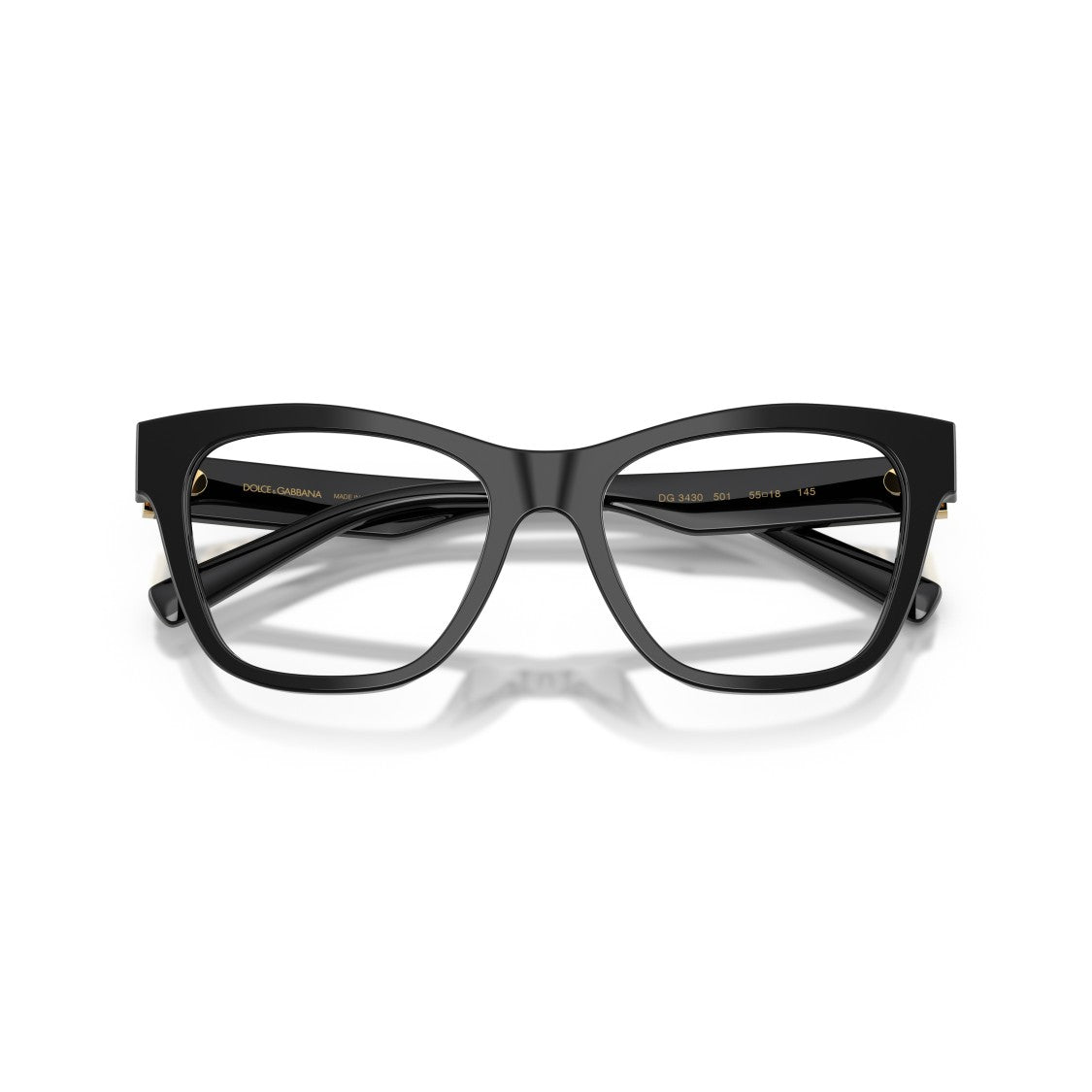 Dolce & Gabbana 0Dg3430 Glossy Black Square Frame Eyeglasses