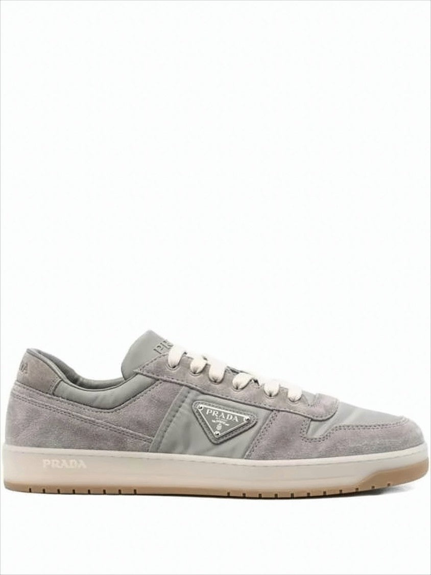 Prada Low-Top Grey Sneakers With Suede