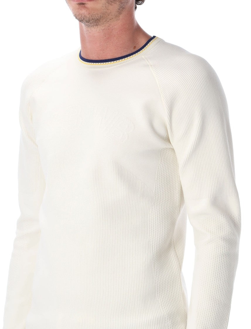 Adidas X Y-3 White Ribbed Long-Sleeve Knit Top