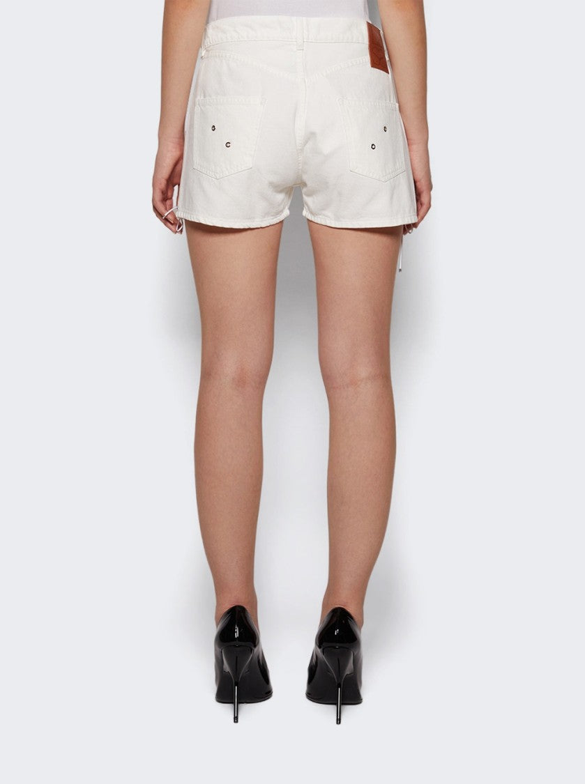 Ludovic De Saint Sernin Double Laced Up Shorts White Optical